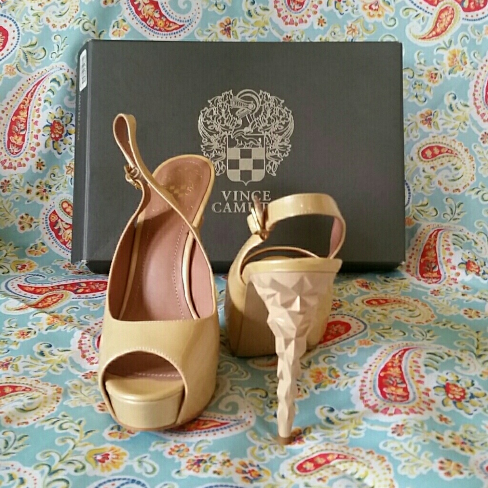Vince Camuto  Enita Iridescent Patent Peeptoe Pump